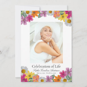 Bright Floral Celebration of Life Program