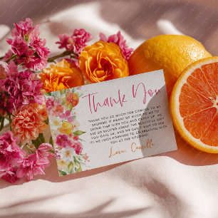 Bright Floral Citrus Bridal Shower Thank You Card