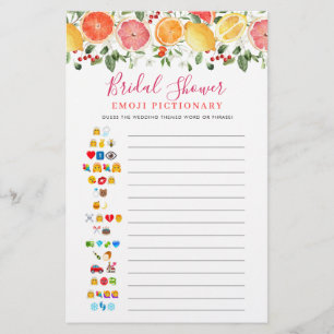 Bright Floral Citrus Slice Bridal Shower Game
