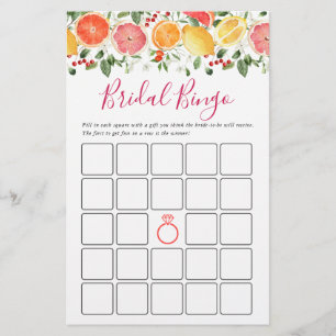 Bright Floral Citrus Slice Bridal Shower Game