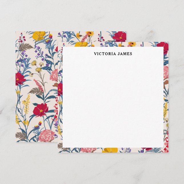 Bright Floral Colourful Blooms Pattern Card (Front/Back)