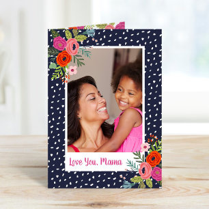 Bright Floral Custom Mother's Day Photo Card