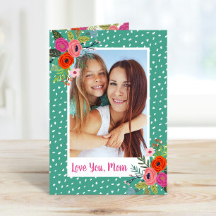 Bright Floral Custom Mother's Day Photo Card