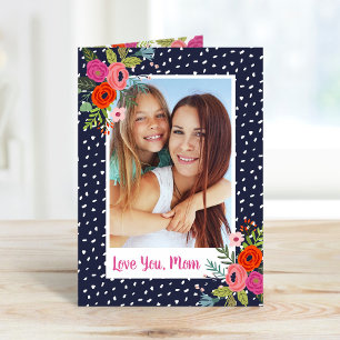 Bright Floral Custom Mother's Day Photo Card