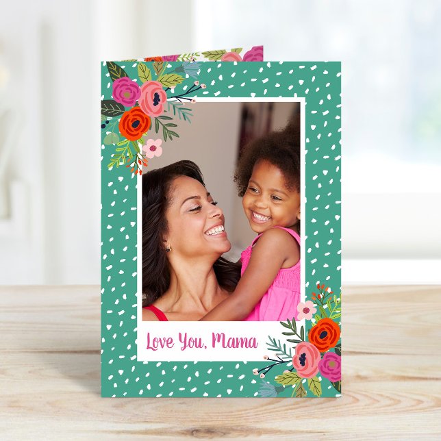 Bright Floral Custom Mother's Day Photo Card (Creator Uploaded)