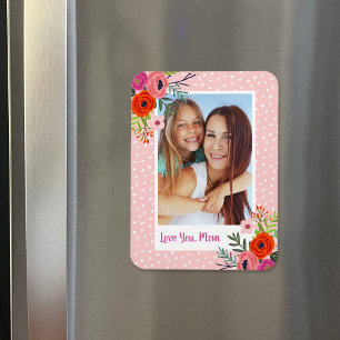 Bright Floral Custom Mother's Day Photo Magnet