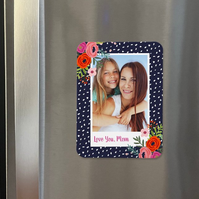 Bright Floral Custom Mother's Day Photo Magnet (Creator Uploaded)