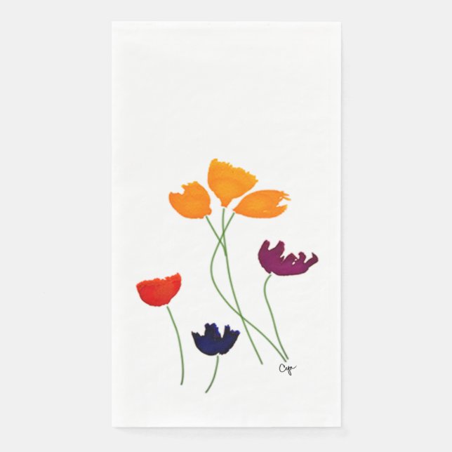 Bright Floral Guest Napkins (Front)