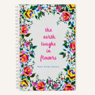 Bright Floral Laughter Dot Grid Journal