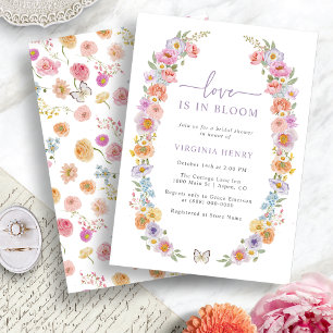 Bright Floral Love In Bloom Bridal Shower Invitation