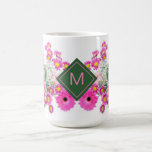 Bright Floral Monogrammed Coffee Mug