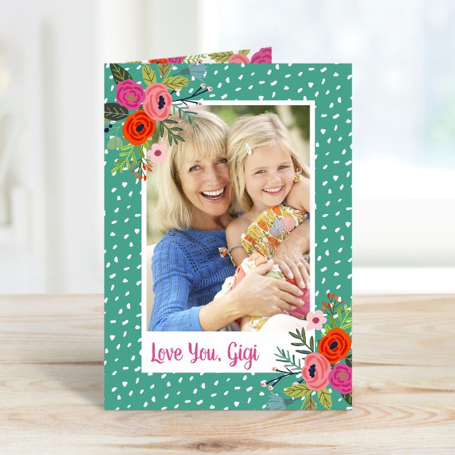 Bright Floral Mother's Day Photo Card for Grandma (Creator Uploaded)