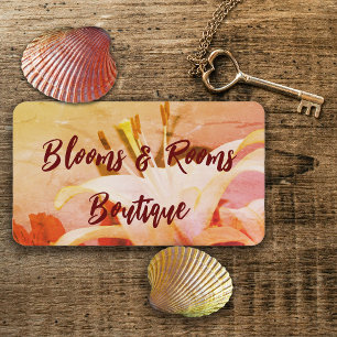 Bright Floral Orange Yellow and Red Business Card