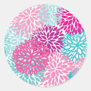 Bright Floral pattern 2 Classic Round Sticker