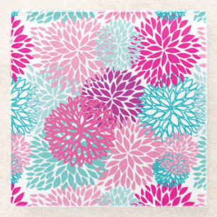 Bright Floral pattern 2 Glass Coaster