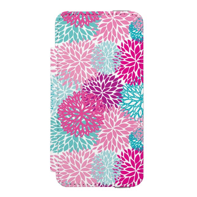 Bright Floral pattern 2 Incipio iPhone Wallet Case (Folio Front)