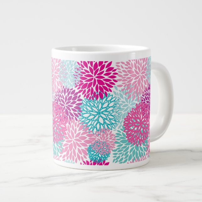 Bright Floral pattern 2 Large Coffee Mug (Front Right)