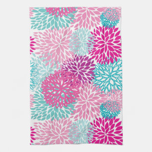 Bright Floral pattern 2 Tea Towel