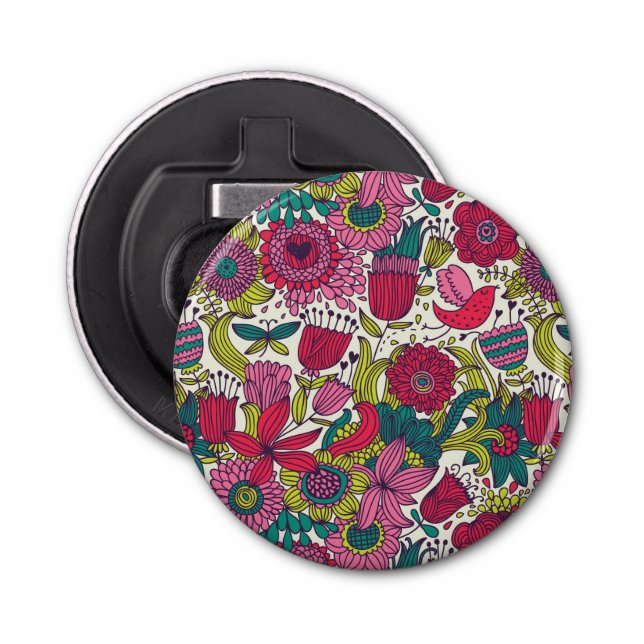 Bright floral pattern bottle opener (Front)