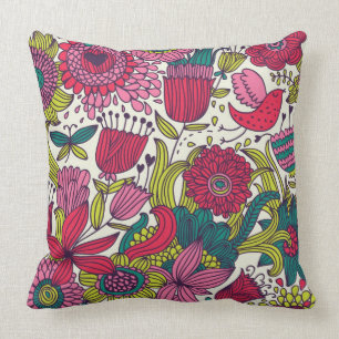 Bright floral pattern cushion