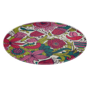 Bright floral pattern cutting board