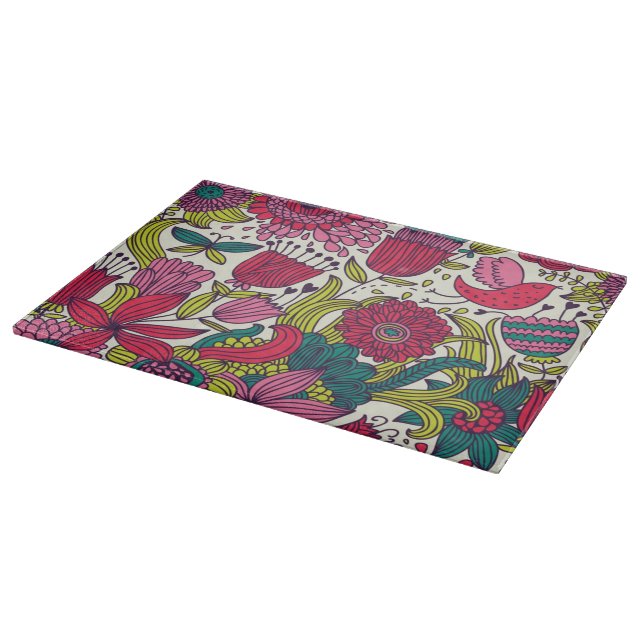Bright floral pattern cutting board (Corner)