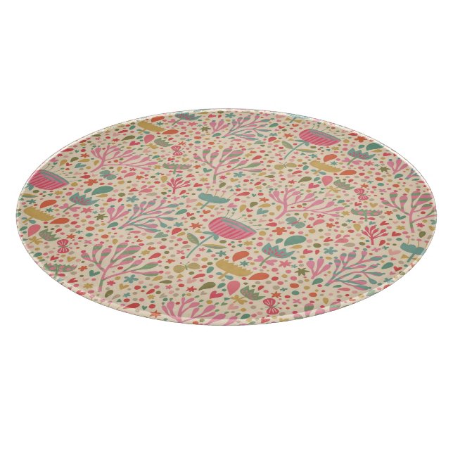 Bright floral pattern cutting board (Corner)