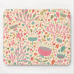 Bright floral pattern mouse pad