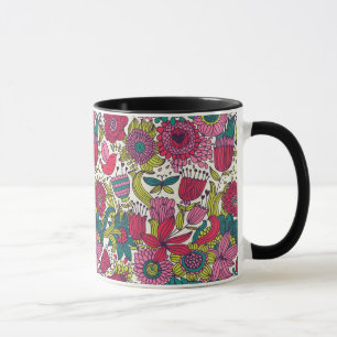 Bright floral pattern mug