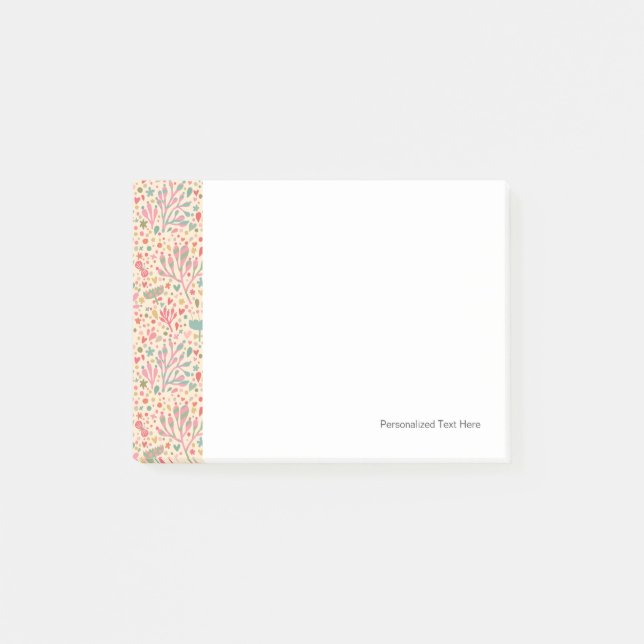 Bright floral pattern post-it notes (Front)