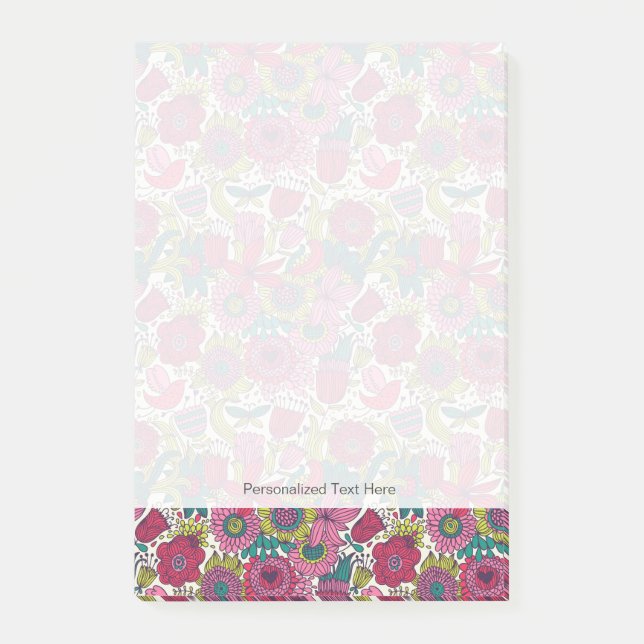Bright floral pattern post-it notes (Front)