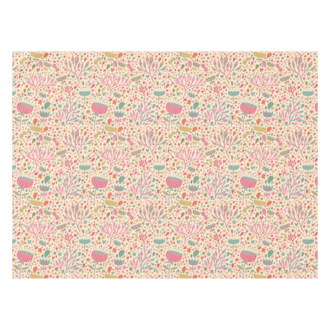 Bright floral pattern tablecloth (Front (Horizontal))