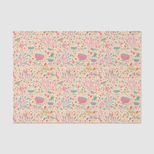Bright floral pattern tissue paper