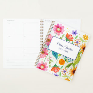 Bright Floral Personalised Planner