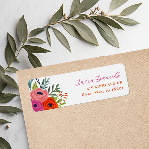 Bright Floral Personalised Return Address Labels
