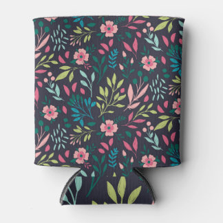 Bright floral print, colourful seamless pattern. can cooler