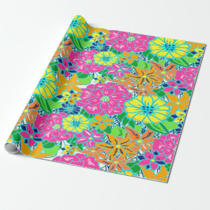 Bright Floral Print Wrapping Paper