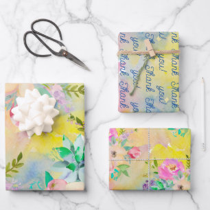 Bright Floral Profusion Bridal Shower Wrapping Paper Sheet