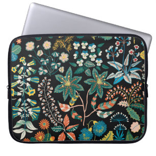 Bright Floral: Random Botanical Seamless. Laptop Sleeve