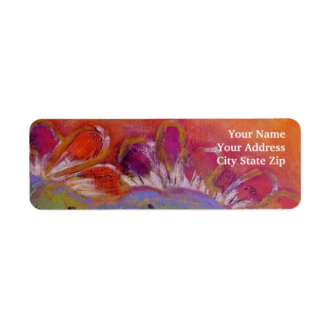 Bright Floral Return Address Label (Front)