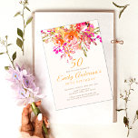 Bright Floral Romantic 50th Birthday Party Invitation<br><div class="desc">Bright Floral Romantic 50th Birthday Party Invitation
Beautiful elegant bright floral 50th birthday party invitation. Matching favours and party decorations are available in our Zazzle shop. If you are looking for any specific item,  please contact us.</div>