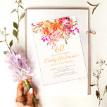 Bright Floral Romantic 60th Birthday Party Invitation<br><div class="desc">Bright Floral Romantic 60th Birthday Party Invitation
Beautiful elegant bright floral 60th birthday party invitation. Matching favours and party decorations are available in our Zazzle shop. If you are looking for any specific item,  please contact us.</div>