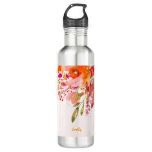 Bright Floral Romantic Custom Name 710 Ml Water Bottle