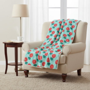 Bright floral sherpa blanket