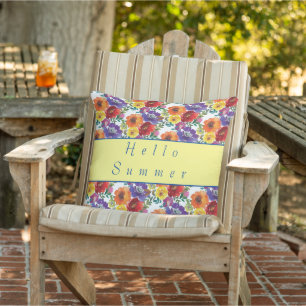 Bright floral summer cushion