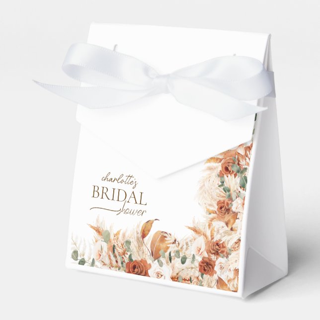 Bright Floral Terracotta and Tequila Bridal Shower Favour Box (Front Side)