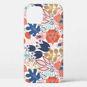 Bright floral vintage: Scandinavian style. iPhone 12 Case