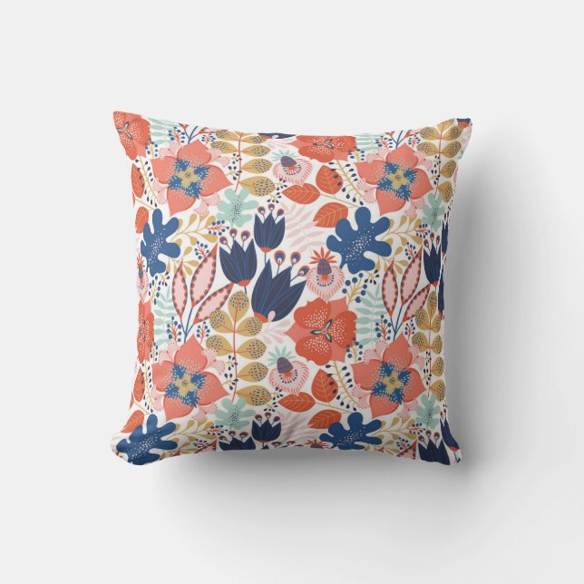 Bright floral vintage: Scandinavian style. Cushion (Front)