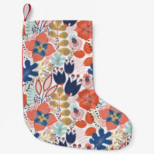 Bright floral vintage: Scandinavian style. Small Christmas Stocking