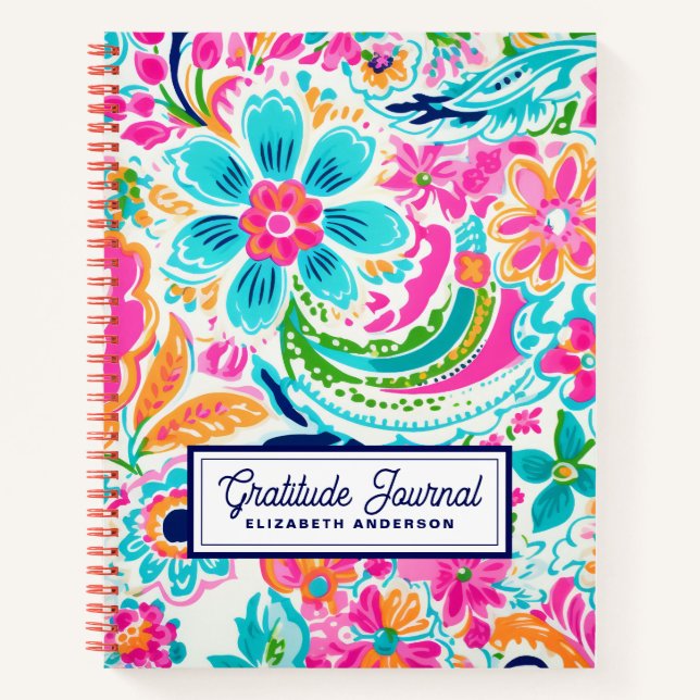 Bright Floral Watercolor Gratituder Journal (Front)